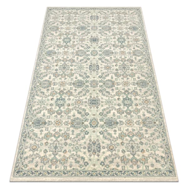 Villamatto SOHO 477.07.LA102 OSTA - Ornamentti, ruusuke, luonnollinen vihreä / beige, 160x240 cm