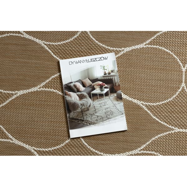 FLAT 49379265 Sisal matta Droppar - naturlig beige stråfärg, snöre, 120x170 cm