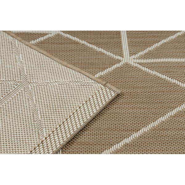 Sisal tæppe FLAT 48959265 Geometrisk naturlig beige snor, 200x290 cm
