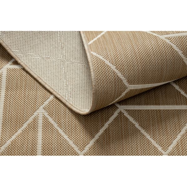 Sisal tæppe FLAT 48959265 Geometrisk naturlig beige snor, 200x290 cm