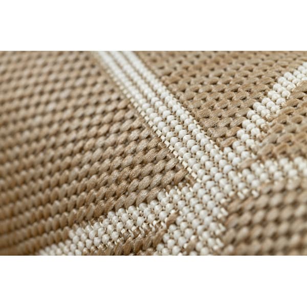Sisal tæppe FLAT 48959265 Geometrisk naturlig beige snor, 200x290 cm