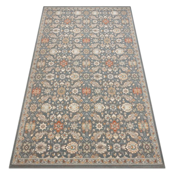 Ullmatta SOHO 477.07.LA500 OSTA - Blommor, ram, naturlig grå / beige, 240x340 cm