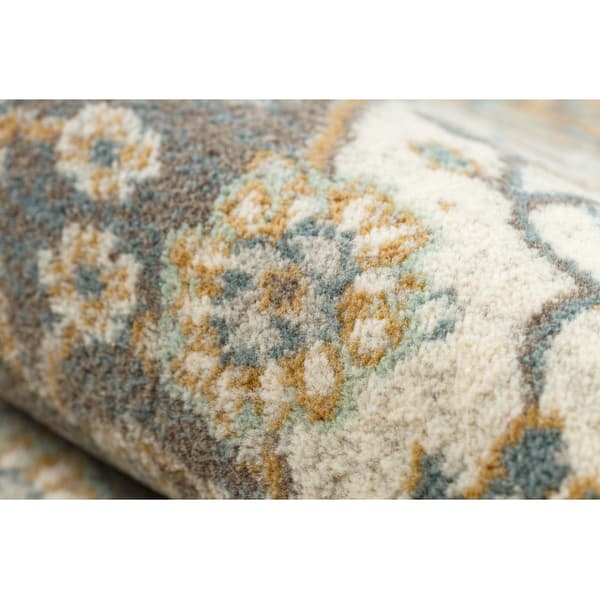 Ullmatta SOHO 477.27.LA990 OSTA - Romb, geometrisk ram naturlig beige / grön, 240x340 cm