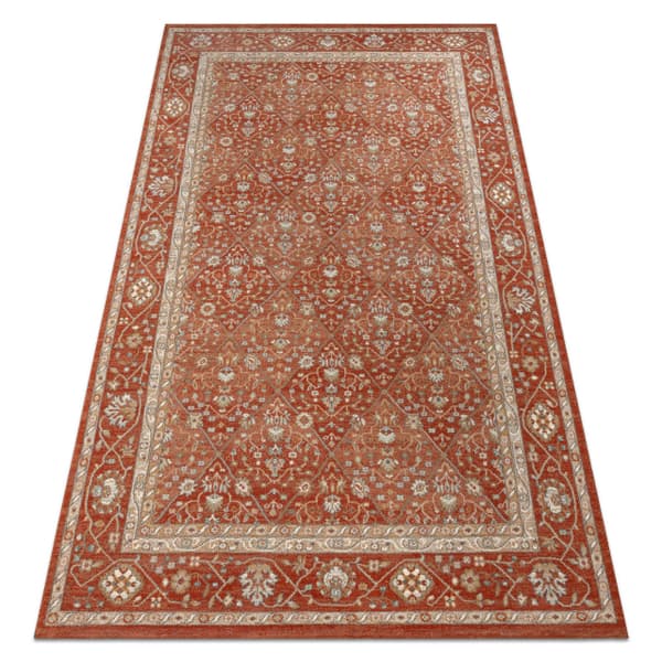 Ullmatta SOHO 477.27.LA300 OSTA - Romb, geometrisk ram naturlig terrakotta / beige, 200x300 cm