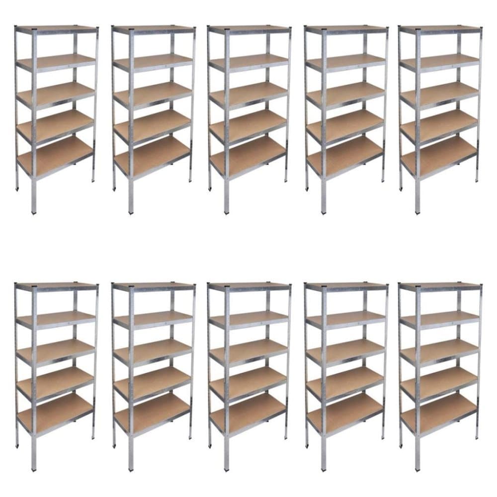 vidaXL Hylla förvaring 90x40x180 cm 10-pack