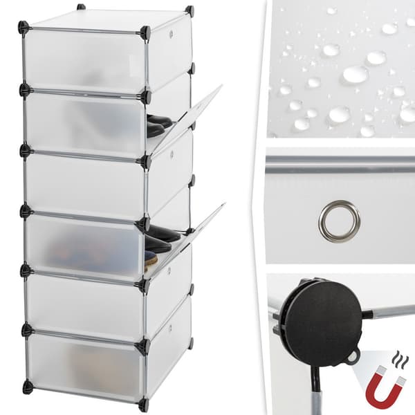 tectake Förvaringshylla 6 boxar