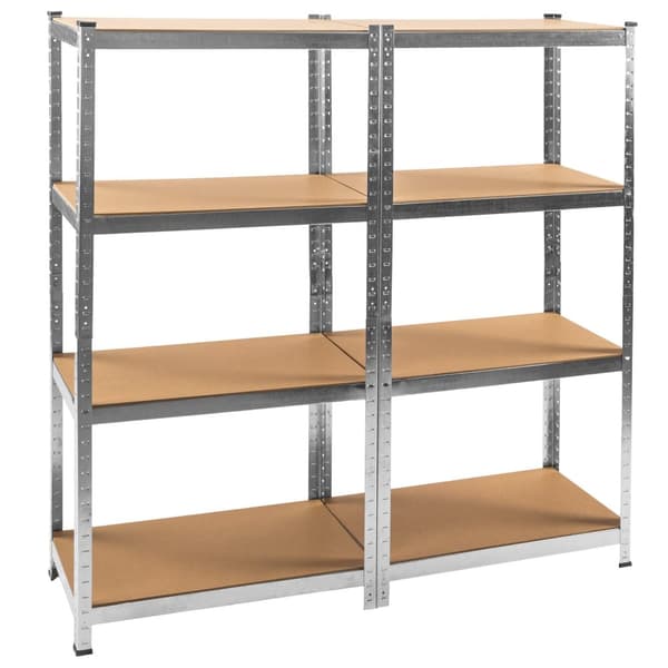2 Stålreoler med 4 hylder, 160x160x40 - brun