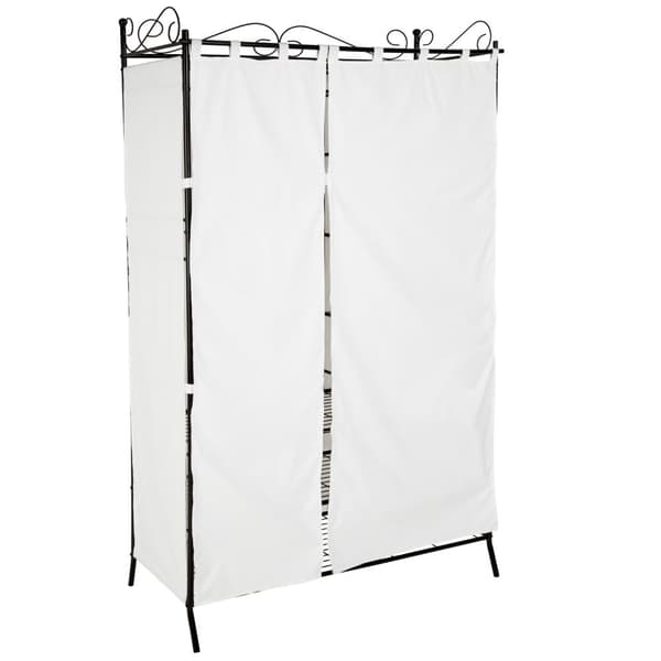 Garderobeskab i metal med forhæng 112x207x57cm - sort