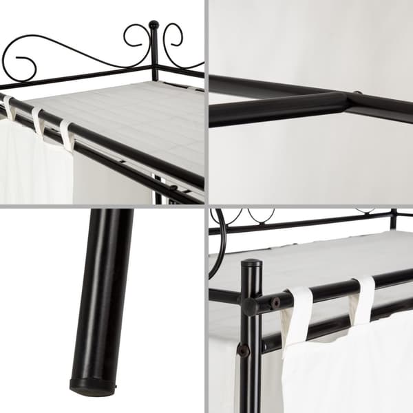Garderobeskab i metal med forhæng 112x207x57cm - sort