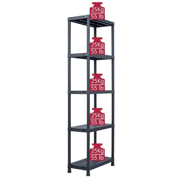 vidaXL opbevaringsreoler 2 stk. 125 kg 60 x 30 x 180 cm plastik sort