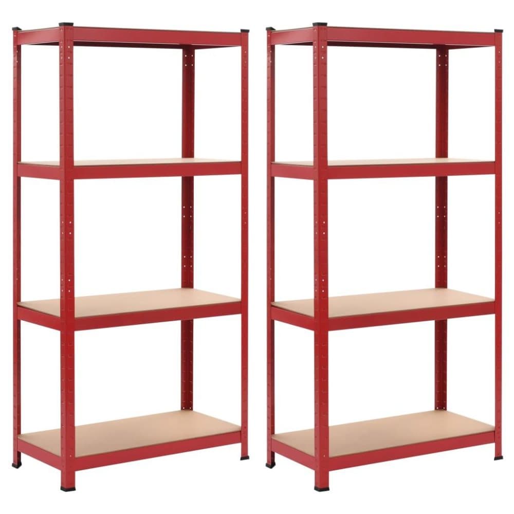 vidaXL opbevaringsreoler 2 stk. 80 x 40 x 160 cm stål MDF rød