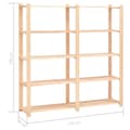 Miniatyrbilde 7 av 7: vidaXL Oppbevaringshylle 5 etasjer 170x38x170cm heltre furu 500 kg