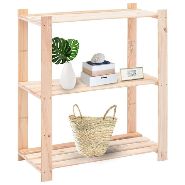 vidaXL reoler 2 stk. 3 hylder 80x38x90 cm massivt fyrretræ 150 kg