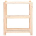 Miniatyrbillede 3 af 8: vidaXL reol i 3 niveauer 80 x 38 x 90 cm massivt fyrretræ 150 kg