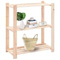Miniatyrbillede 2 af 8: vidaXL reol i 3 niveauer 80 x 38 x 90 cm massivt fyrretræ 150 kg