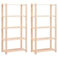 Miniatyrbilde 1 av 9: vidaXL Lagringshyller 5 etasjer 2stk 80x38x170cm heltre furu 250kg