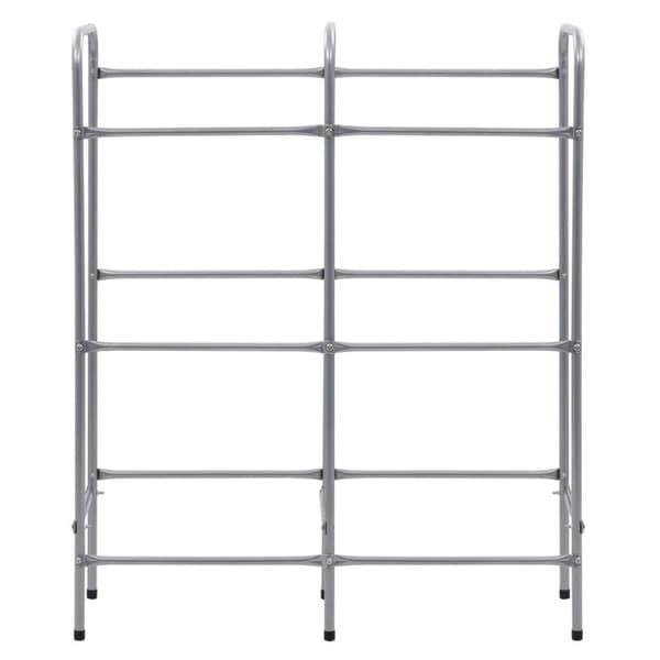 vidaXL opbevaringsstativ til 6 kasser 96x33x116 cm stål sølvfarvet