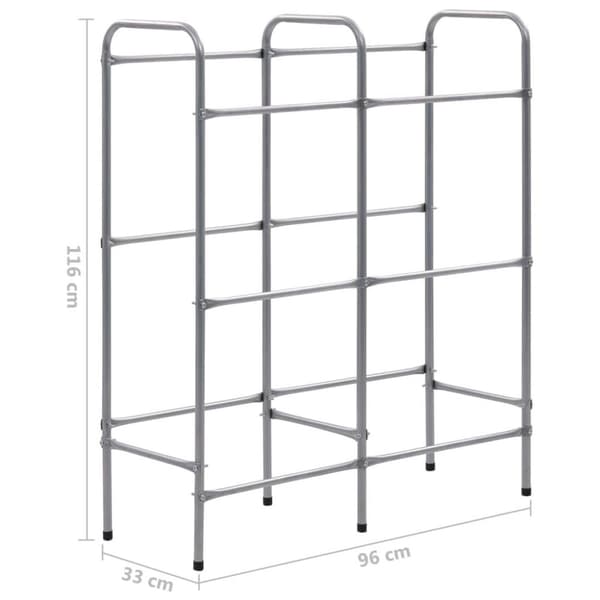 vidaXL opbevaringsstativ til 6 kasser 96x33x116 cm stål sølvfarvet
