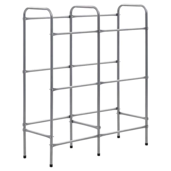 vidaXL Oppbevaringshylle for 6 kasser sølv 96x33x116 cm stål