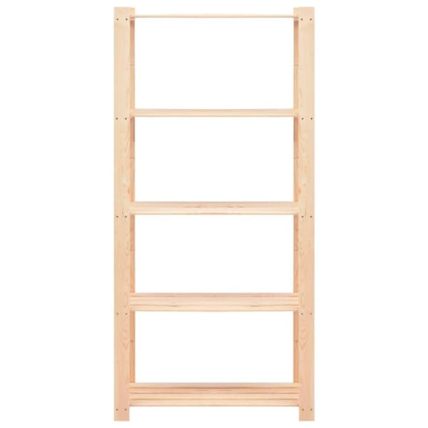 vidaXL Oppbevaringshylle 5 etasjer 80x38x170 cm heltre furu 250 kg
