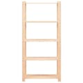 Miniatyrbilde 3 av 7: vidaXL Oppbevaringshylle 5 etasjer 80x38x170 cm heltre furu 250 kg
