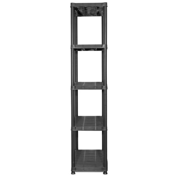 vidaXL Oppbevaringshylle 5 nivåer svart 71x38x170 cm plast