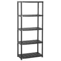 Miniatyrbilde 1 av 8: vidaXL Oppbevaringshylle 5 nivåer svart 71x38x170 cm plast