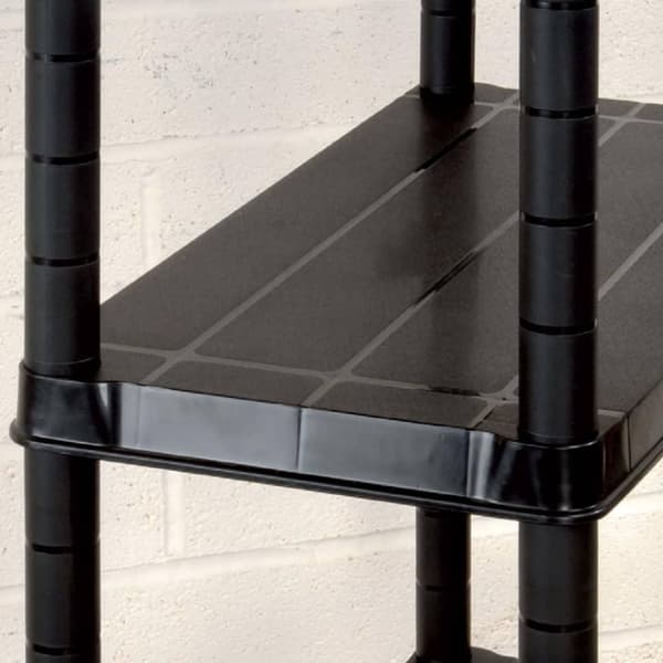 vidaXL Oppbevaringshylle 4 nivåer svart 61x30,5x130 cm plast
