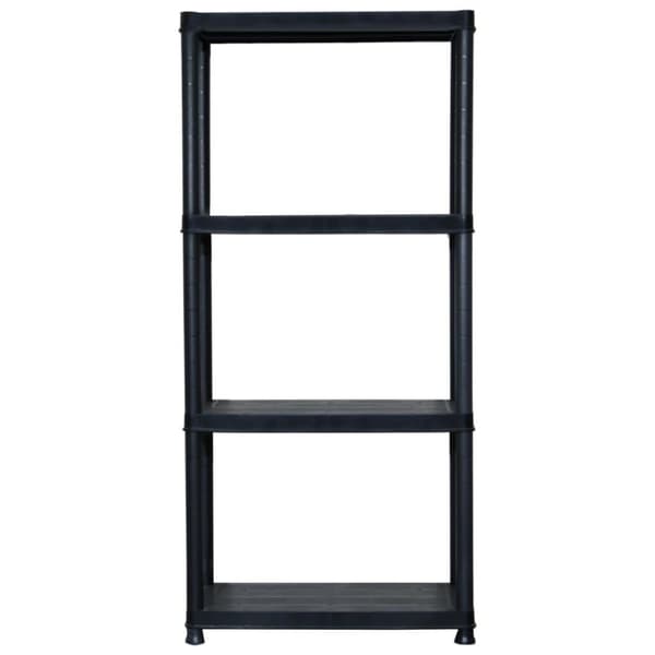vidaXL Oppbevaringshylle 4 nivåer svart 61x30,5x130 cm plast