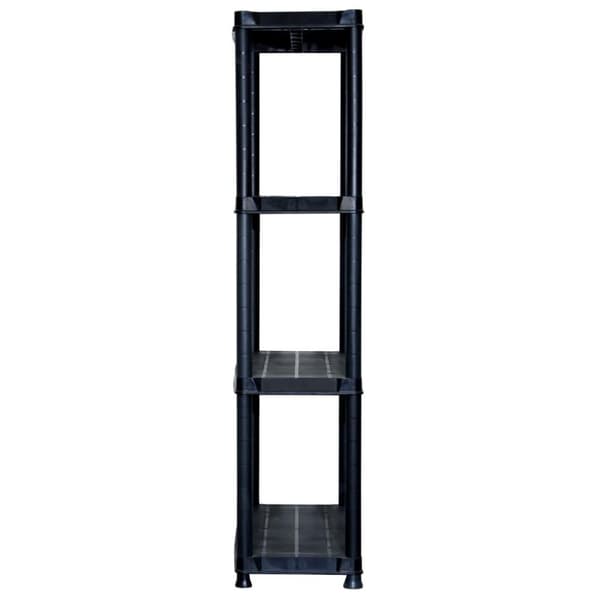 vidaXL Oppbevaringshylle 4 nivåer svart 61x30,5x130 cm plast