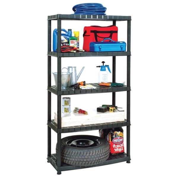 vidaXL Förvaringshylla 5 hyllor svart 85x40x185 cm plast