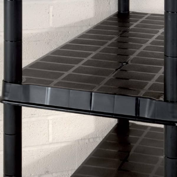 vidaXL Förvaringshylla 5 hyllor svart 85x40x185 cm plast