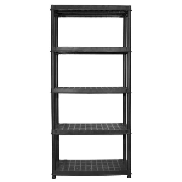 vidaXL Förvaringshylla 5 hyllor svart 85x40x185 cm plast