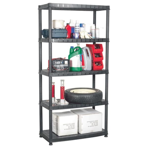vidaXL Förvaringshylla 5 hyllor svart 85x40x185 cm plast