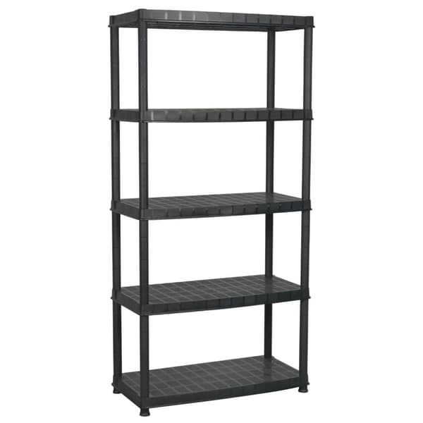 vidaXL Förvaringshylla 5 hyllor svart 85x40x185 cm plast