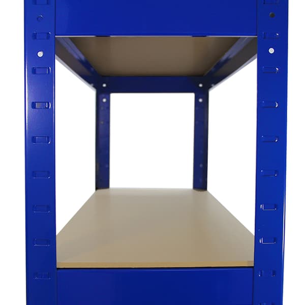 T-Rax Robust Blå Lagerhylla Verkstadshylla Garagehylla Verkstad Garage Lager Förvaring MDF Bultfri Bultlös Legerat Stål 75 x 30 x 150 cm