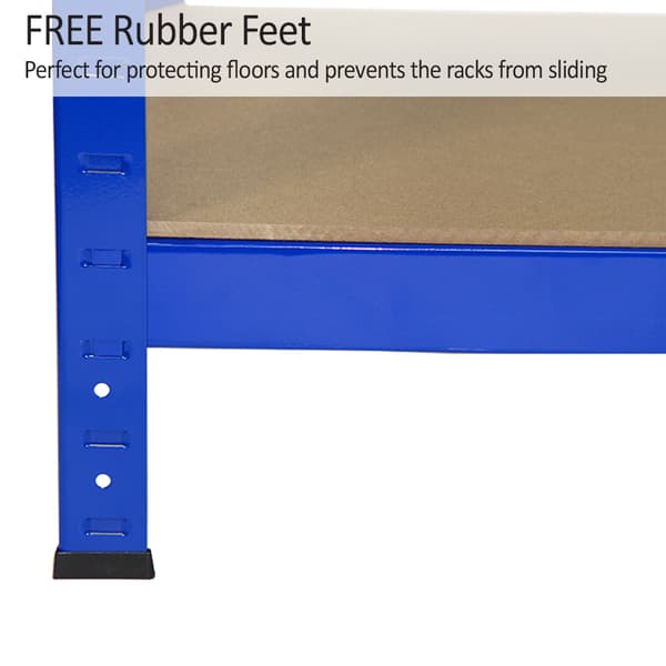 T-Rax Robust Blå Lagerhylla Verkstadshylla Garagehylla Verkstad Garage Lager Förvaring MDF Bultfri Bultlös Legerat Stål 75 x 30 x 150 cm