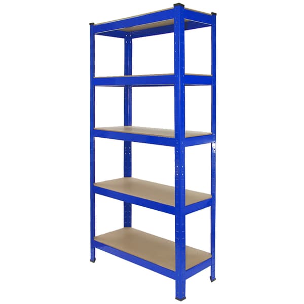 T-Rax Robust Blå Lagerhylla Verkstadshylla Garagehylla Verkstad Garage Lager Förvaring MDF Bultfri Bultlös Legerat Stål 75 x 30 x 150 cm