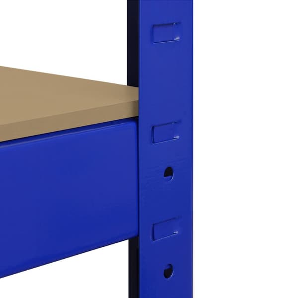 T-Rax Robust Blå Hörnhylla Lagerhylla Verkstadshylla Garagehylla Verkstad Garage Lager Förvaring MDF Bultfri Bultlös Legerat Stål 180 x 90 x 45 cm