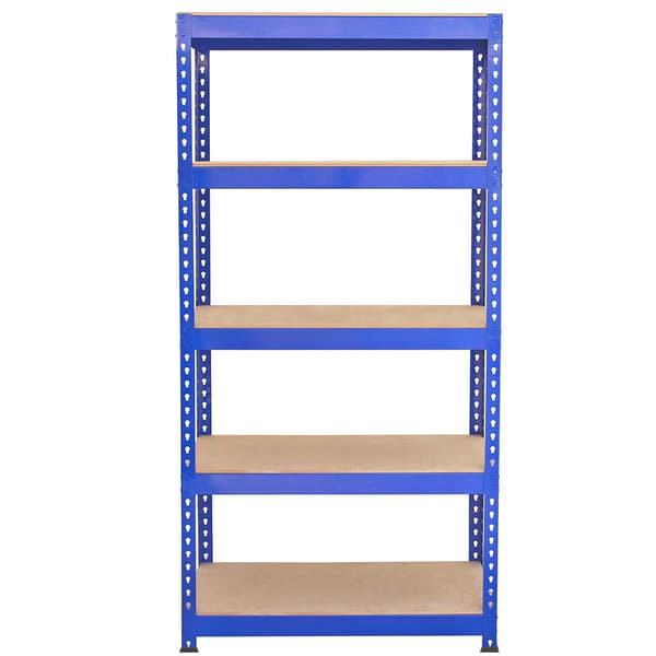 Q-Rax Blå Lagerhylla/Förvaringshylla - 90 cm (B) x 180 cm (H) x 50 cm (D) | Modulhylla, Förvaring, Garage