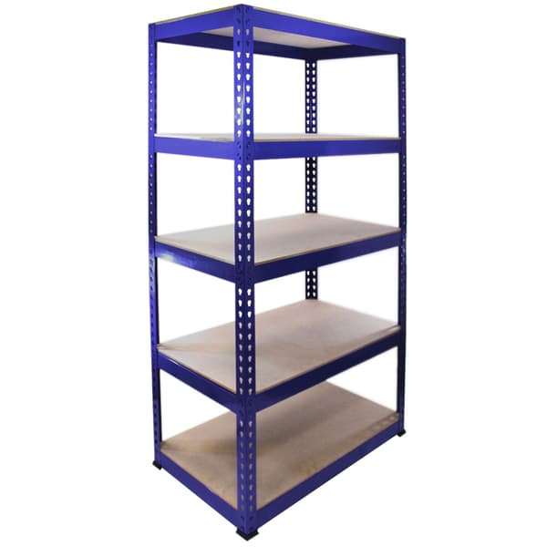 Q-Rax Blå Lagerhylla/Förvaringshylla - 90 cm (B) x 180 cm (H) x 50 cm (D) | Modulhylla, Förvaring, Garage