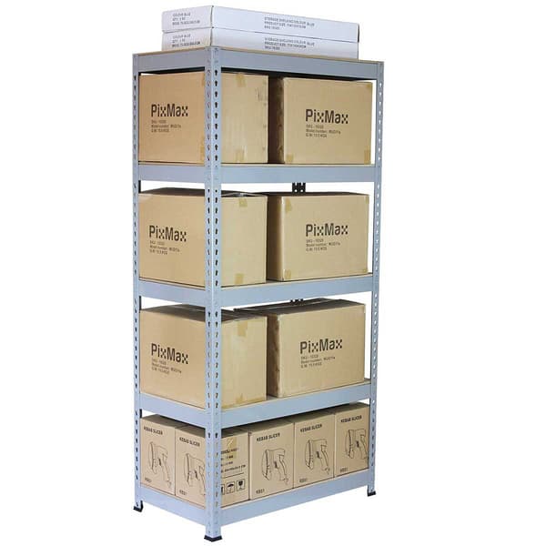 Q-Rax Lagerhylla / Förvaringshylla (Grå) | 90 cm (Bredd) x 180 cm (Höjd) x 50 cm (Djup)