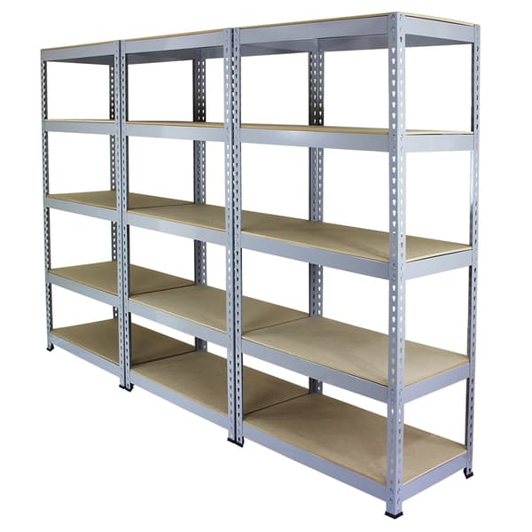 Q-Rax Lagerhylla / Förvaringshylla (Grå) | 90 cm (Bredd) x 180 cm (Höjd) x 50 cm (Djup)