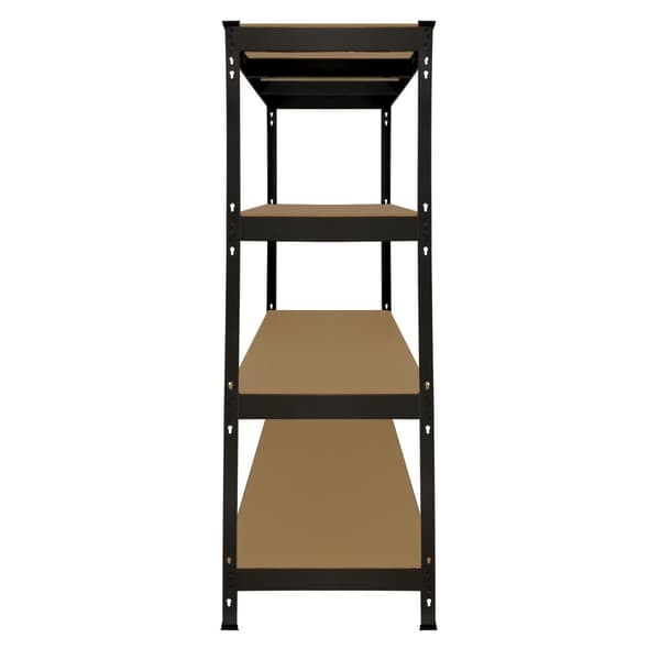 Q-Rax Robust Svart Extra Bred Lagerhylla Verkstadshylla Garagehylla Verkstad Garage Lager Förvaring MDF Bultfri Bultlös Tjockt Stål 160 x 160 x 60 cm