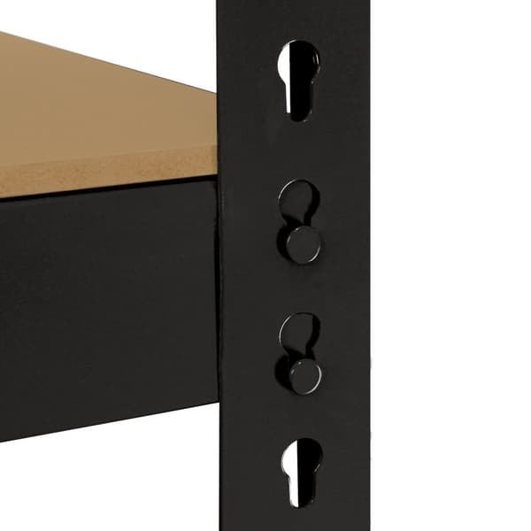 Q-Rax Robust Svart Extra Bred Lagerhylla Verkstadshylla Garagehylla Verkstad Garage Lager Förvaring MDF Bultfri Bultlös Tjockt Stål 160 x 160 x 60 cm