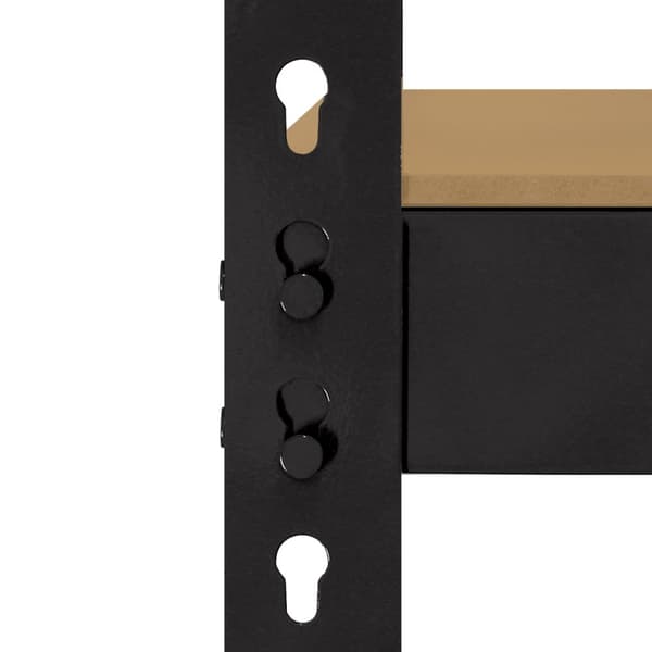 Q-Rax Robust Svart Extra Bred Lagerhylla Verkstadshylla Garagehylla Verkstad Garage Lager Förvaring MDF Bultfri Bultlös Tjockt Stål 160 x 160 x 60 cm