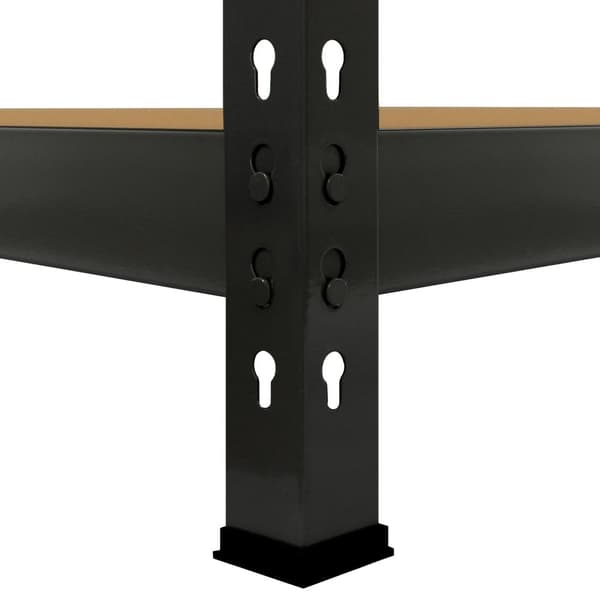 Q-Rax Robust Svart Extra Bred Lagerhylla Verkstadshylla Garagehylla Verkstad Garage Lager Förvaring MDF Bultfri Bultlös Tjockt Stål 160 x 160 x 60 cm