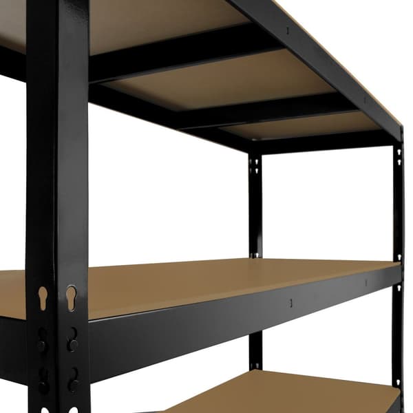Q-Rax Robust Svart Extra Bred Lagerhylla Verkstadshylla Garagehylla Verkstad Garage Lager Förvaring MDF Bultfri Bultlös Tjockt Stål 160 x 160 x 60 cm