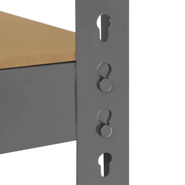 Q-Rax Förvaringshyllor / Lagerhyllor (Grå) | 160 cm (bredd) x 160 cm (höjd) x 60 cm (djup)
