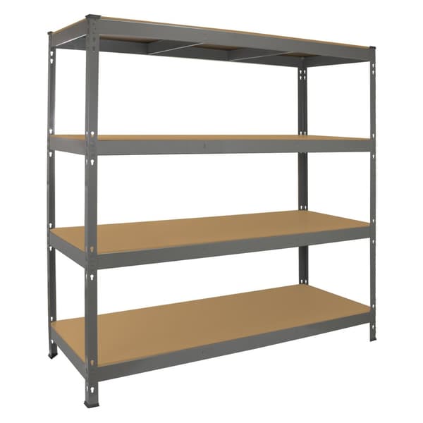 Q-Rax Förvaringshyllor / Lagerhyllor (Grå) | 160 cm (bredd) x 160 cm (höjd) x 60 cm (djup)